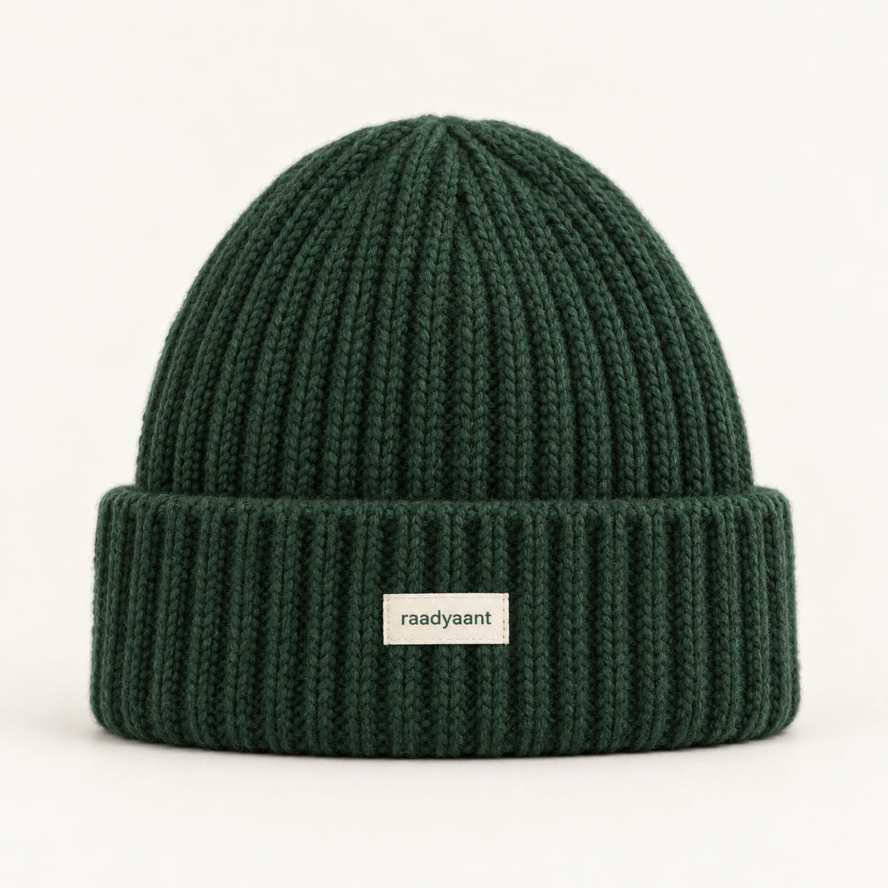 Pine green Pine Rib Beanie, knit beanie